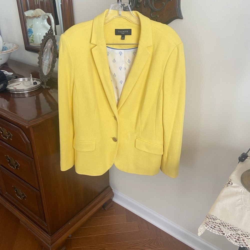 Talbots Bright Yellow Women's Single-Button Blazer